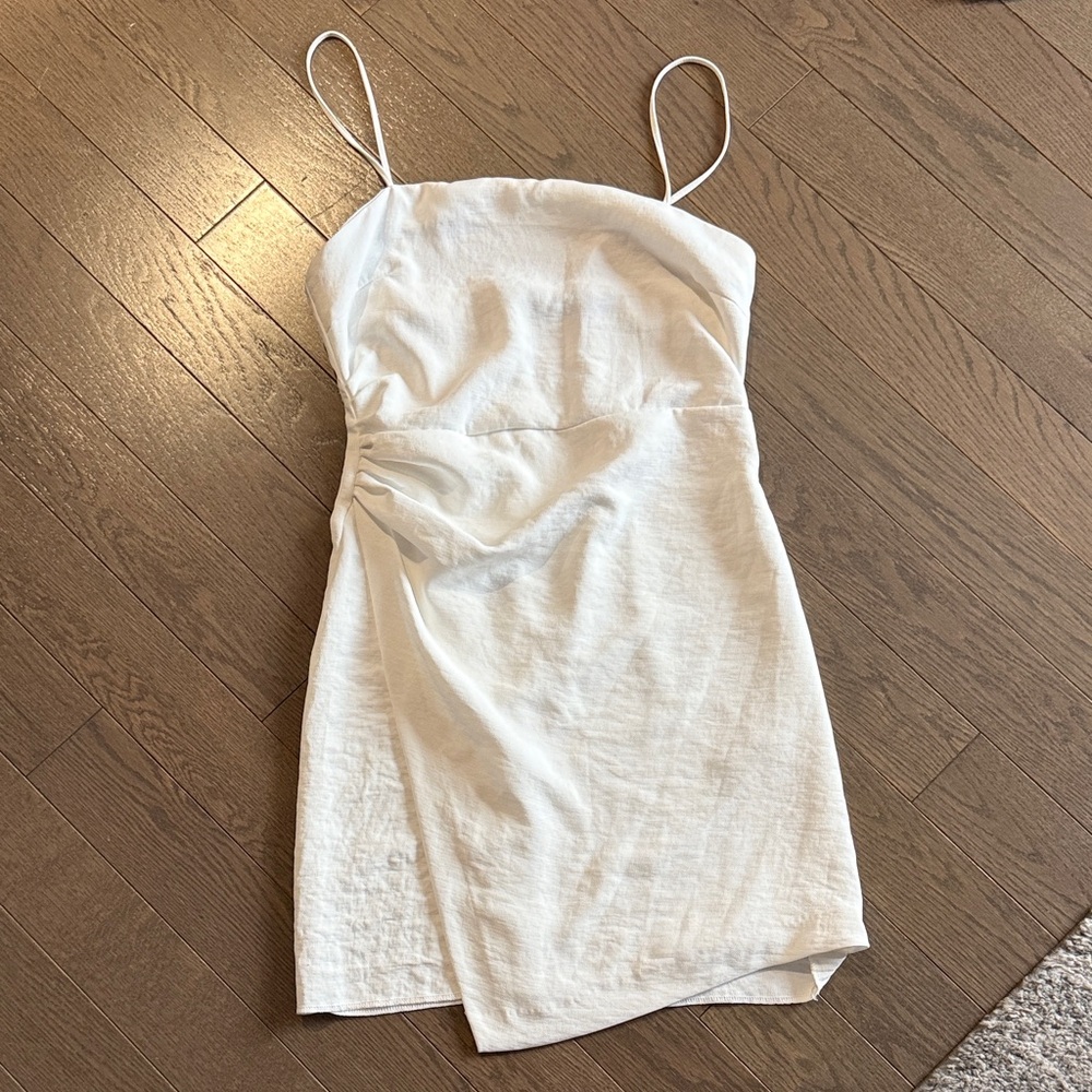 Zara White Spaghetti Strap Mini Dress